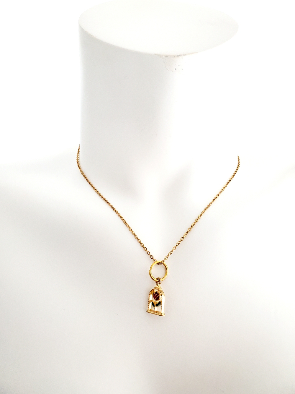 Gold-Tone Necklace with Red Rose and Five Other Charms - Picture 3 of 3